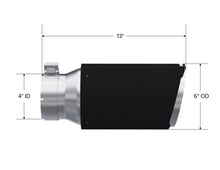 Load image into Gallery viewer, MBRP Universal Carbon Fiber Tip 6in OD/4in Inlet/12in L - Angle Cut Tip