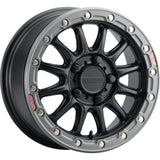 Raceline A14BG Alpha 15x10in/4x156 BP/10mm Offset/132.5mm Bore- Blk & Gunmetal Ring Beadlock Wheel