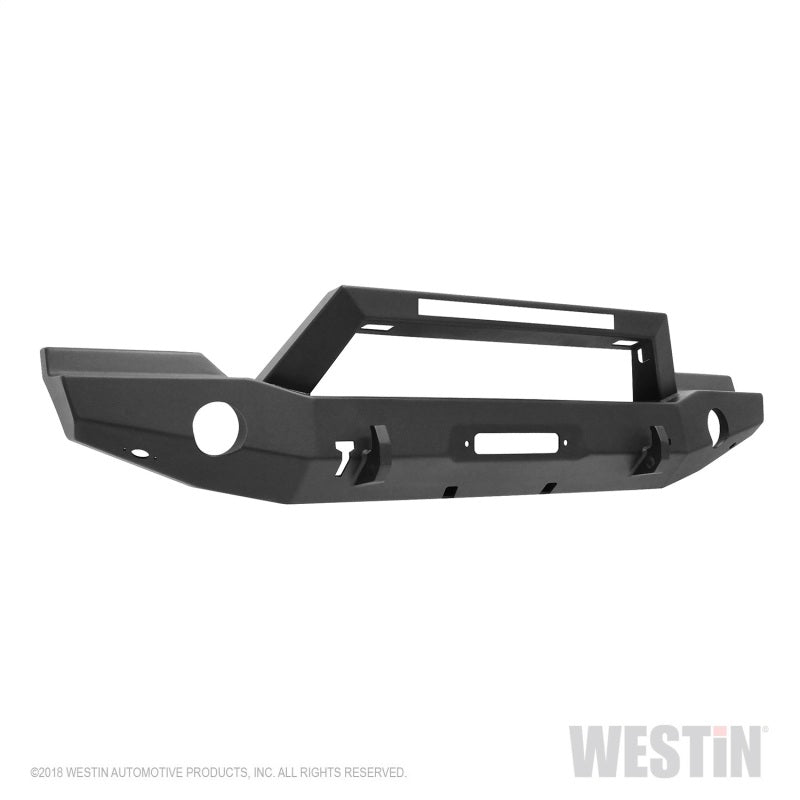 Westin 07-18 Jeep Wrangler JK WJ2 Full Width Front Bumper w/LED Light - Tex. Blk