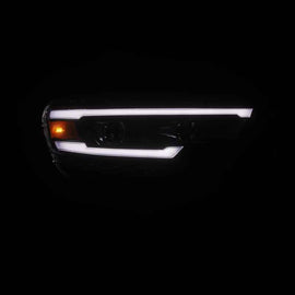 AlphaRex 25-26 Dodge Ram 1500 Luxx LED Proj Headlights -Black w/Activ Lit/ Seq Signal/Switchbk DRL