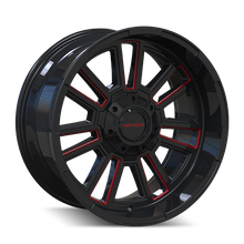 Load image into Gallery viewer, Mayhem 8115 Apollo 20x10 / 8x165.1 BP / -19mm Offset / 125.2mm Hub Black w/ Prism Red Wheel