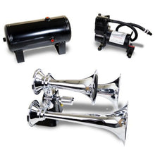 Load image into Gallery viewer, Kleinn Triple Chrome Horn Kit w/ 150 PSI Air Compressor / 1.5 gal Air Tank