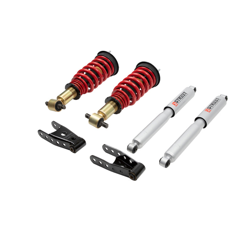 Belltech Coilover Kit 07-18 GM Sierra 1500 All Cabs/Short Bed F -1in to -3in / R 2in to -2in 2/4WD