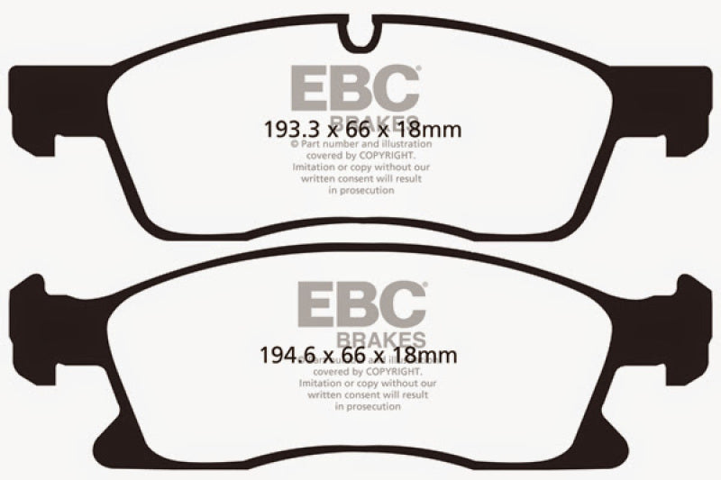 EBC 11+ Dodge Durango 3.6 Yellowstuff Front Brake Pads