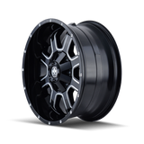 Mayhem 8103 Fierce 22x12 / 8x165.1 BP / -44mm Offset / 130.8mm Hub Black w/ Milled Spokes Wheel