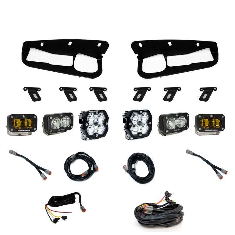 Baja Designs 21-25 Ford Bronco Squadron 2.0 Pro (Spot) & S2 Pro D/C / S2 SAE Ambr FPK ST Bmpr w/UP