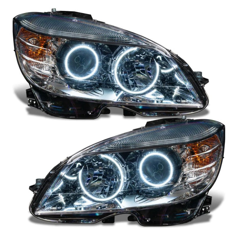Oracle 08-11 Mercedes Benz C-Class Pre-Assem. Headlights Chrome Housing- w/BC1 Cntrl