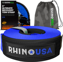 Load image into Gallery viewer, Rhino USA Recovery Tow Strap 3In x 30Ft (Blue)