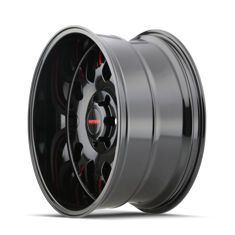 Mayhem 8110 Tripwire 20x9 / 6x135 BP / 18mm Offset / 106mm Hub Black w/ Prism Red Wheel