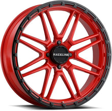 Load image into Gallery viewer, Raceline A11RB Krank-XL 22x7in / 4x156 BP / 0mm Offset / 132.5mm Bore - Red/Black Wheel