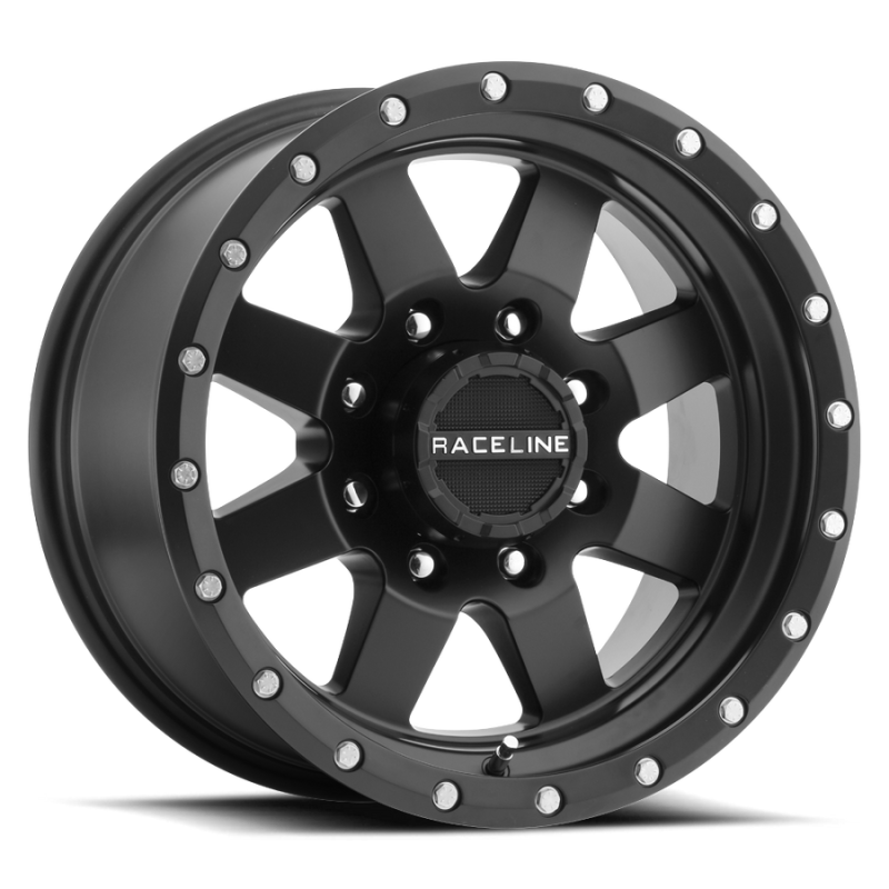 Raceline 935B Defender 17x9in / 6x139.7 BP / 0mm Offset / 107.95mm Bore - Satin Black Wheel