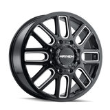 Mayhem 8107D Cogent Dually 20x8.25/8x165.1 BP/115mm Offset/121.3mm Hub Black w/ Milled Spokes Wheel