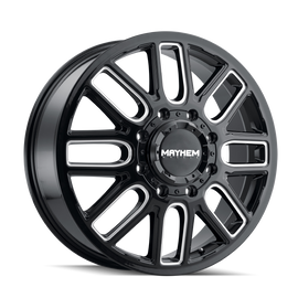 Mayhem 8107D Cogent Dually 22x8.25/8x165.1 BP/115mm Offset/121.3mm Hub Black w/ Milled Spokes Wheel