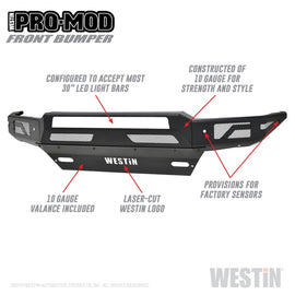Westin 16-19 Chevy/GMC Silverado/Sierra 1500 Pro-Mod Front Bumper - Textured Black