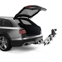 Load image into Gallery viewer, Thule Helium Pro 3 - Hanging Hitch Bike Rack w/HitchSwitch Tilt-Down (Up to 3 Bikes) - Silver