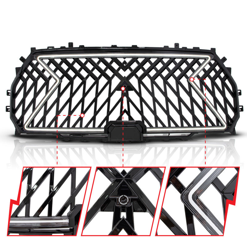 Anzo 22-24 Toyota Tundra Full LED Light Tube Front Grille w/ Initiation & Running Light