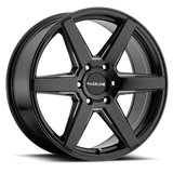 Raceline 156B Surge 18x8in / 6x132 BP / 35mm Offset / 74.6mm Bore - Black & Milled Wheel