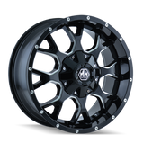 Mayhem 8015 Warrior 17x9 / 8x165.1 BP / 18mm Offset / 130.8mm Hub Black w/ Milled Spokes Wheel