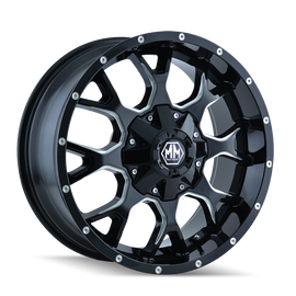 Mayhem 8015 Warrior 20x9 / 8x180 BP / 18mm Offset / 124.1mm Hub Black w/ Milled Spokes Wheel