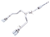 AWE Tuning 4th Gen GM 1500 5.3L 0FG Cat-Back Split Rear Exit (w/ Bumper Cutouts) - Quad Chrome Tips