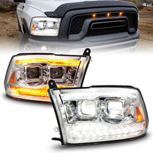 Load image into Gallery viewer, ANZO 09-18 Dodge Ram 1500/2500/3500 Full LED Proj Headlights w/Switchback Light Bar - Chrome