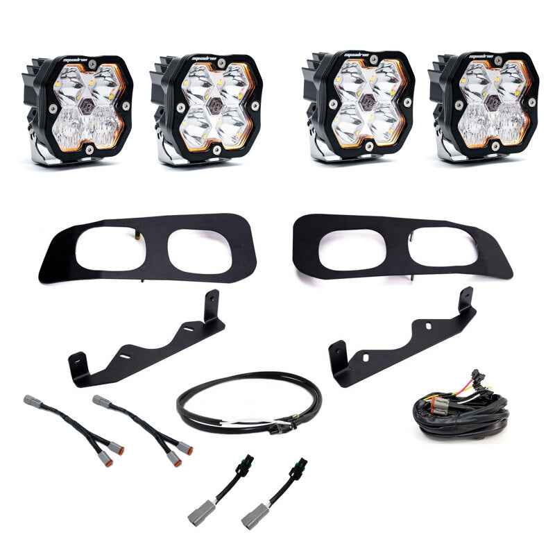 Baja Designs 2023+ Ford SD Squadron Sport 2.0 Dual Fog Pocket Kit Upfitter (Multi Patterns) - Clear