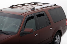 AVS smoke in-channel window deflectors installed on 1998-2018 Lincoln Navigator, front and rear set of 4