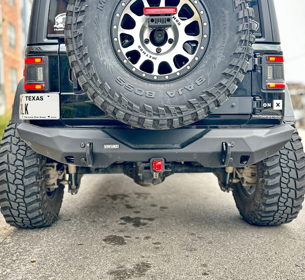 RIVAL Rear Aluminum Stubby Bumper 2018-2025 Jeep Wrangler JL