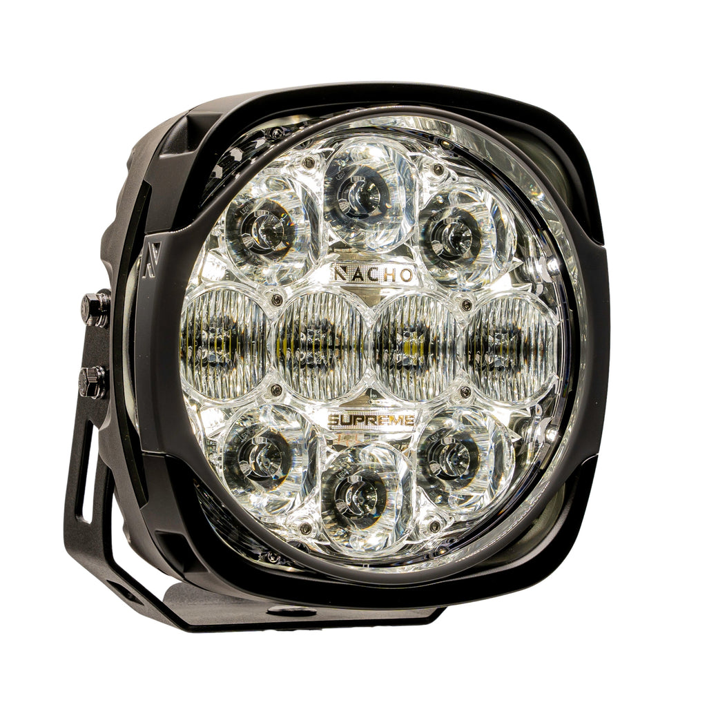 Multiple NACHO Supreme lights demonstrating light output and utility during an offroad adventure.