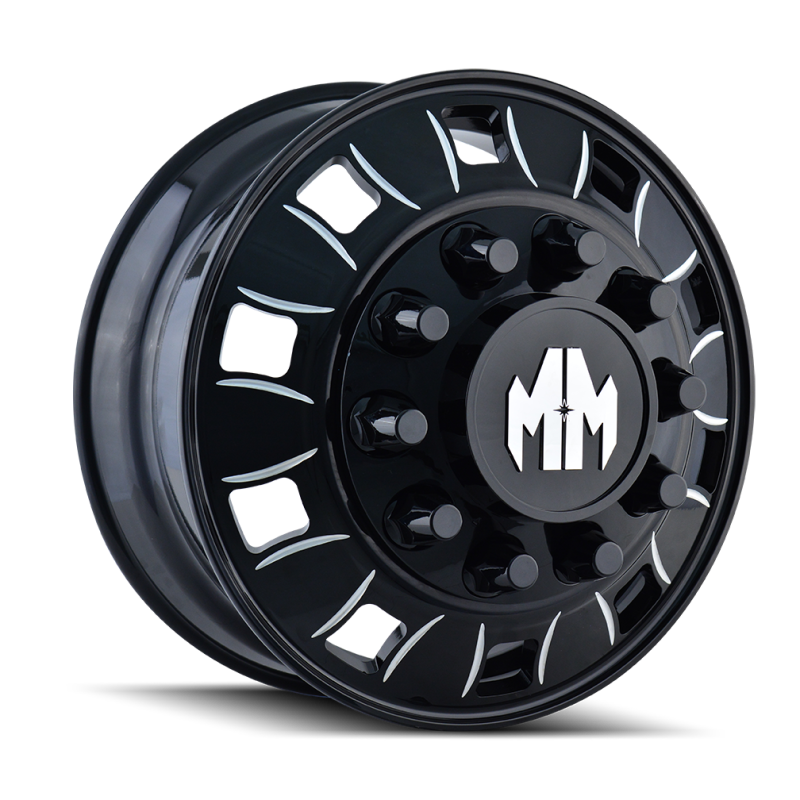 Mayhem 8180 BigRig 22x8.25 / 10x285.75 BP / 169mm Offset / 220.1mm Hub Front Blk/Milled Spokes Wheel