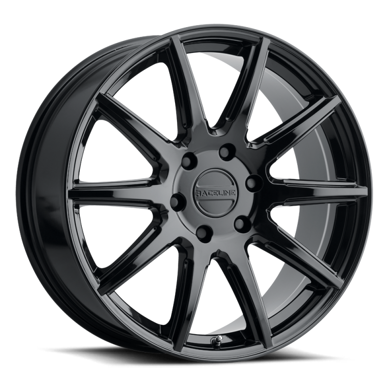 Raceline 159B Spike 20x8.5in / 5x114.3 BP / 35mm Offset / 72.62mm Bore - Gloss Black Wheel