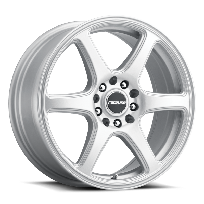 Raceline 146S Matrix 14x5.5in / 4x100/4x114.3 BP / 35mm Offset / 72.62mm Bore - Gloss Silver Wheel