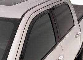 AVS smoke Ventvisor in-channel window deflectors installed on 2022-2026 Toyota Tundra Extended Cab, 4-piece front and rear se