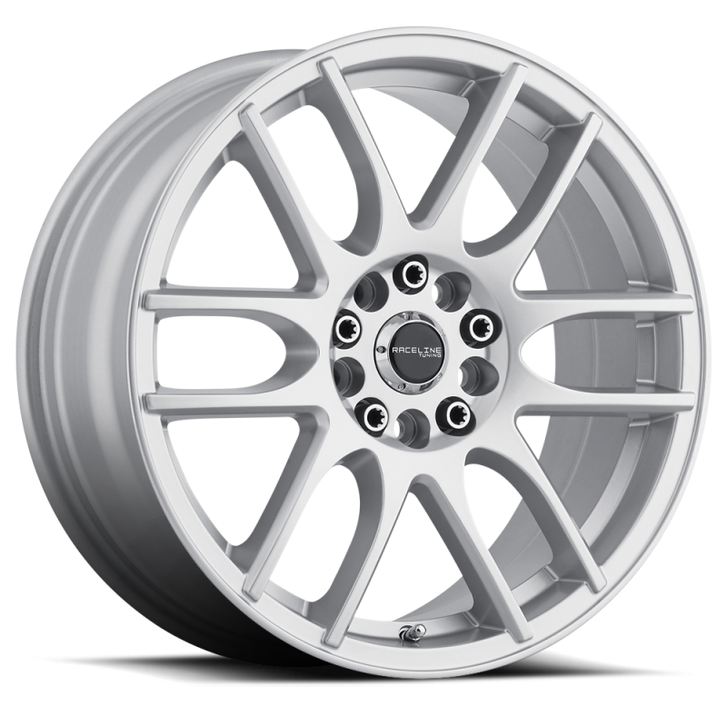 Raceline 141S Mystique 16x7in / 4x100/4x108 BP / 40mm Offset / 72.62mm Bore - Gloss Silver Wheel