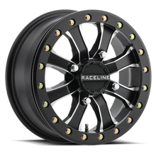 Load image into Gallery viewer, Raceline A71MB Mamba 14x6in/4x137 BP/40mm Offset/110.18mm Bore - Black &amp; Machined Beadlock Wheel