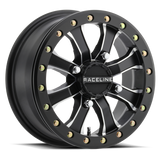 Raceline A71MB Mamba 15x6in/4x137 BP/40mm Offset/110.18mm Bore - Black & Machined Beadlock Wheel