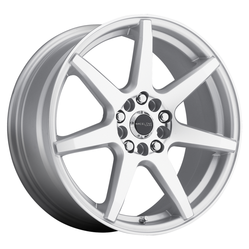 Raceline 131S Evo 18x7.5in / 5x110/5x114.3 BP / 42mm Offset / 72.62mm Bore - Silver & Machined Wheel