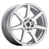 Raceline 131S Evo 16x7in / 4x100/4x108 BP / 40mm Offset / 72.62mm Bore - Silver & Machined Wheel