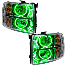Load image into Gallery viewer, Oracle Lighting 07-13 Chevrolet Silverado Pre-Assembled LED Halo Headlights - Green