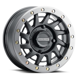 Raceline A12BG Squad 15x7in/4x137 BP/10mm Offset/110.18mm Bore - BLK & Gunmetal Ring Beadlock Wheel