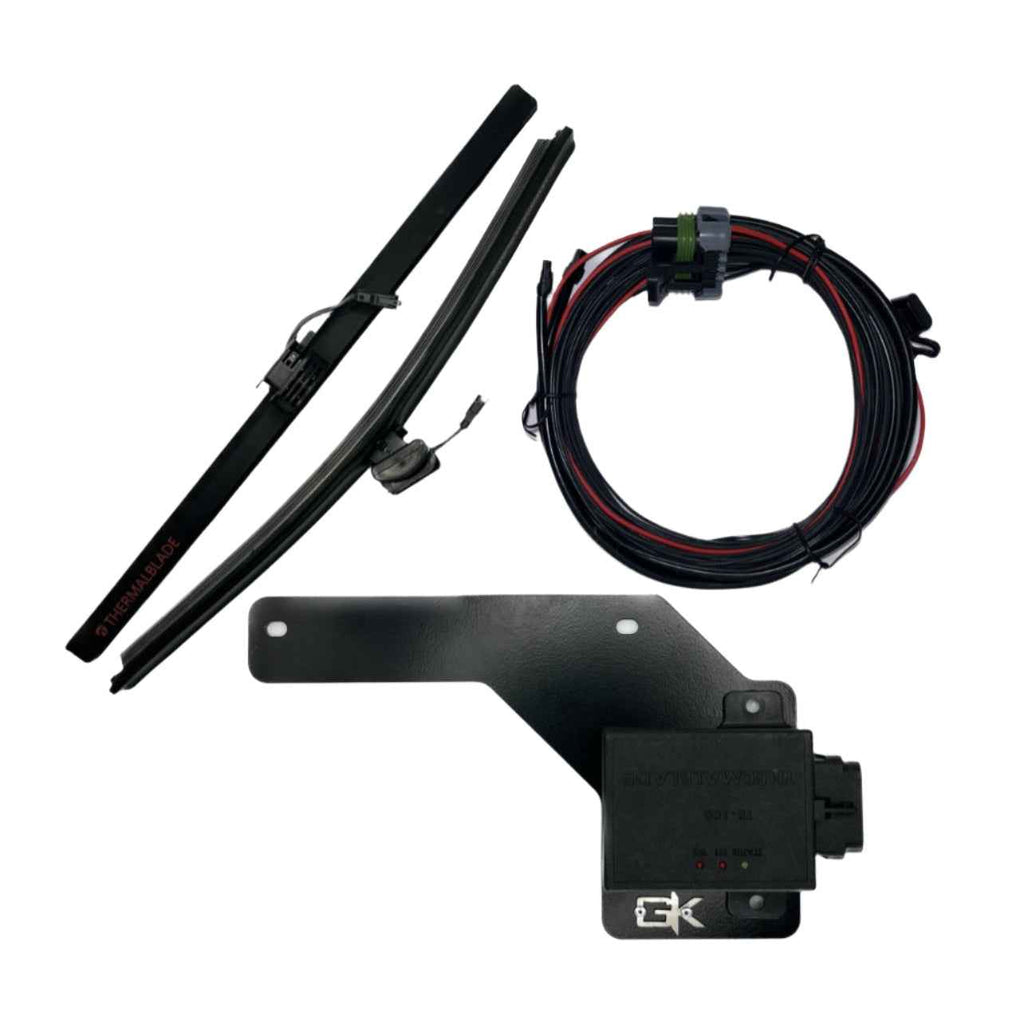 2018+ Jeep Wrangler JL and JT Heated Wiper Blades with Installation Brackets.