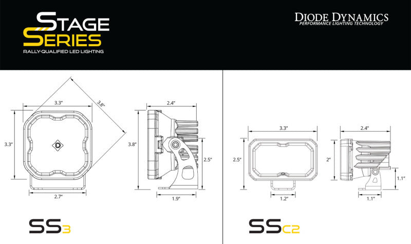 Diode Dynamics 2024+ Toyota Tacoma Stage Series Ditch Light Bracket Kit