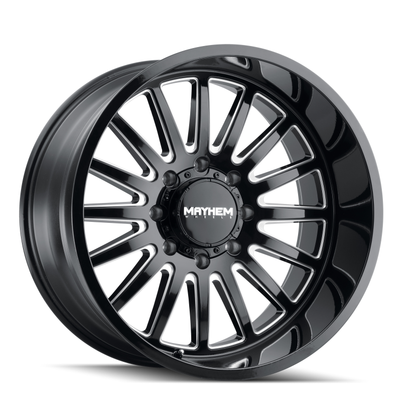 Mayhem 8114 Utopia 20x9 / 5x139.7 BP / 0mm Offset / 87.1mm Hub Black w/ Milled Spokes Wheel