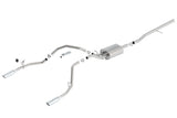 Borla 14 Silv/Sierra 1500 C/B S-Type Exhaust/2.75in Into Dual 2.25in Out 4in Tip Split Rear Exit