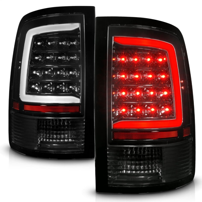 ANZO 09-18 Dodge Ram 1500 Full LED Tailights w/ Sequential Black Housing/Clear Lens