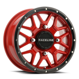 Raceline A94R Krank 15x7in / 4x137 BP / 10mm Offset / 110.18mm Bore - Red & Black Lip Wheel