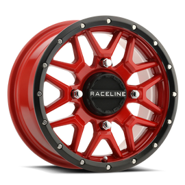 Raceline A94R Krank 14x7in / 4x137 BP / 38mm Offset / 110.18mm Bore - Red & Black Lip Wheel
