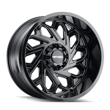 Load image into Gallery viewer, Mayhem 8112 Essex 20x9 / 6x135 BP / 0mm Offset / 106mm Hub Black w/ Milled Spokes Wheel