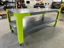 Load image into Gallery viewer, Wehrli Modular Steel Work Bench Leg Kit, 34in. Tall x .120in. Thick, Blueberry Frost
