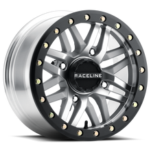 Load image into Gallery viewer, Raceline A91MA Ryno 15x7in/4x156 BP/10mm Offset/132.5mm Bore - Machined &amp; Black Ring Beadlock Wheel